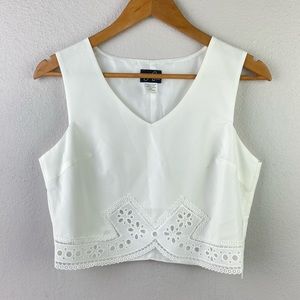 Angelique white eyelet crochet crop top